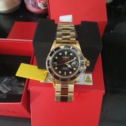 New Mens Gold Invicta Pro Diver Watch 