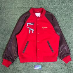 Supreme Aeon Flux varsity red jacket