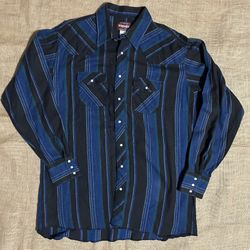 VTG- Wrangler Western Pearl Snap Shirt, 2XT 