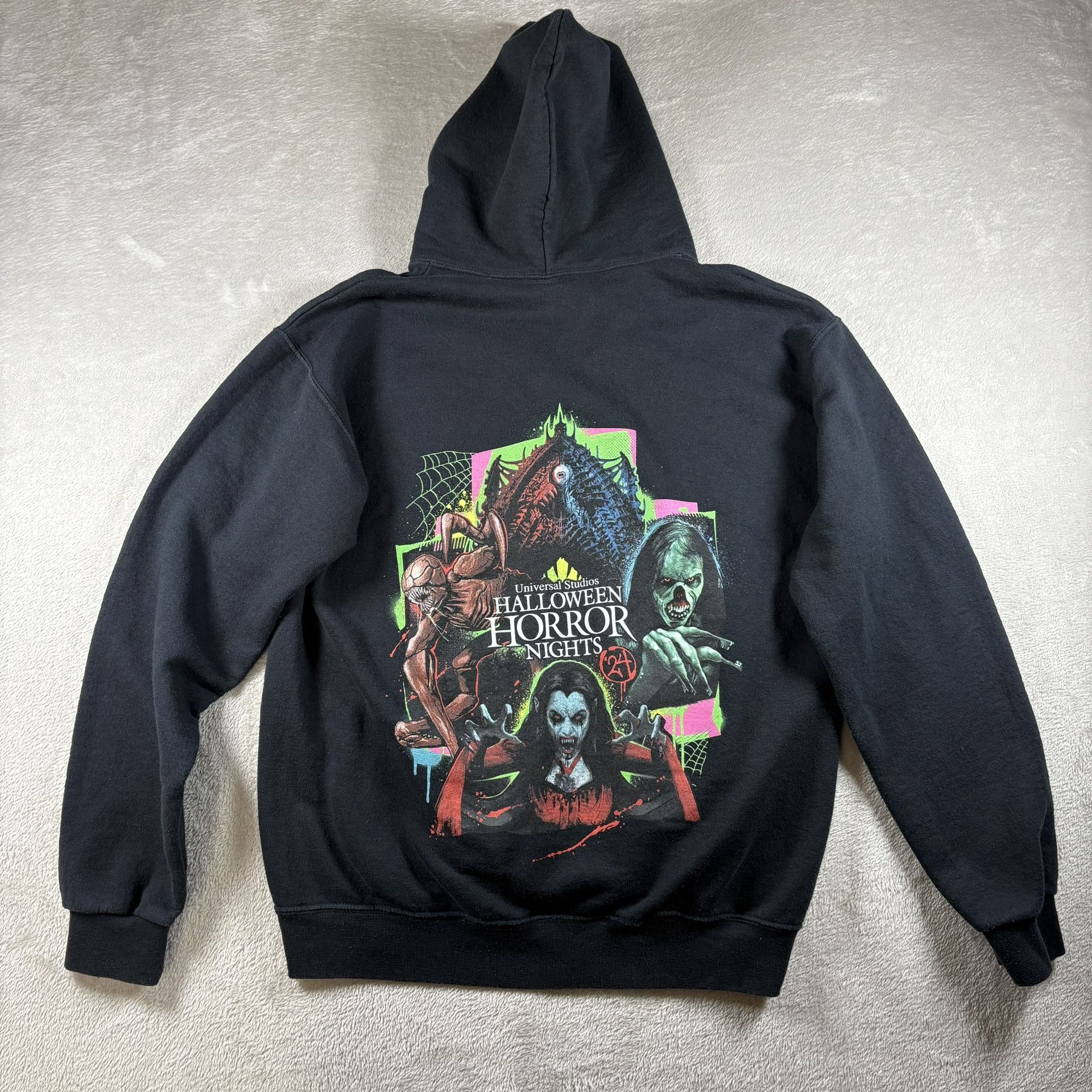 Halloween Horror Nights 2024 Hoodie Men’s M Black Stranger Things Insidious #495