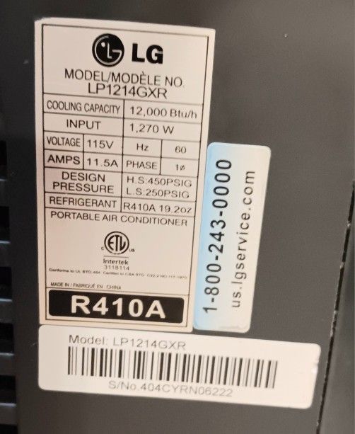 LG Portable Air Conditioner