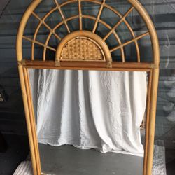 Vintage Bamboo Rattan mirror