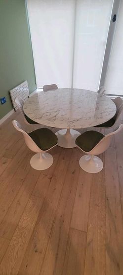 Marble  table with six chairs