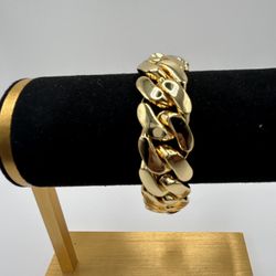 20mm Miami Cuban Link Yellow Gold Plated Bracelet 18k & 14k Crab Old School Regular Lock