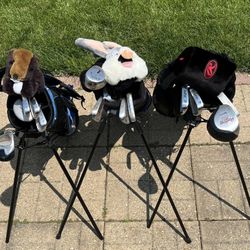 Used Kids Golf Clubs With Standing Bags. 