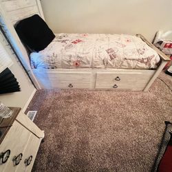 Twin  Size Girls Bed and Night Stand 