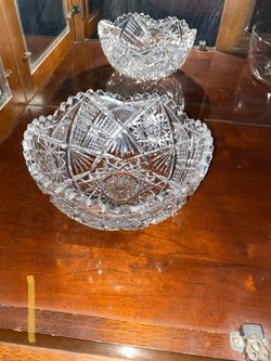 Diamond cut crystal bowl