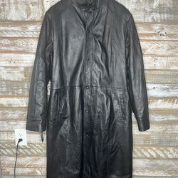 Hawk & Bull Leather Trench Coast