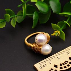 Pearl rings. 100%PEARLS. Brand New. Size: ADJUSTABLE
