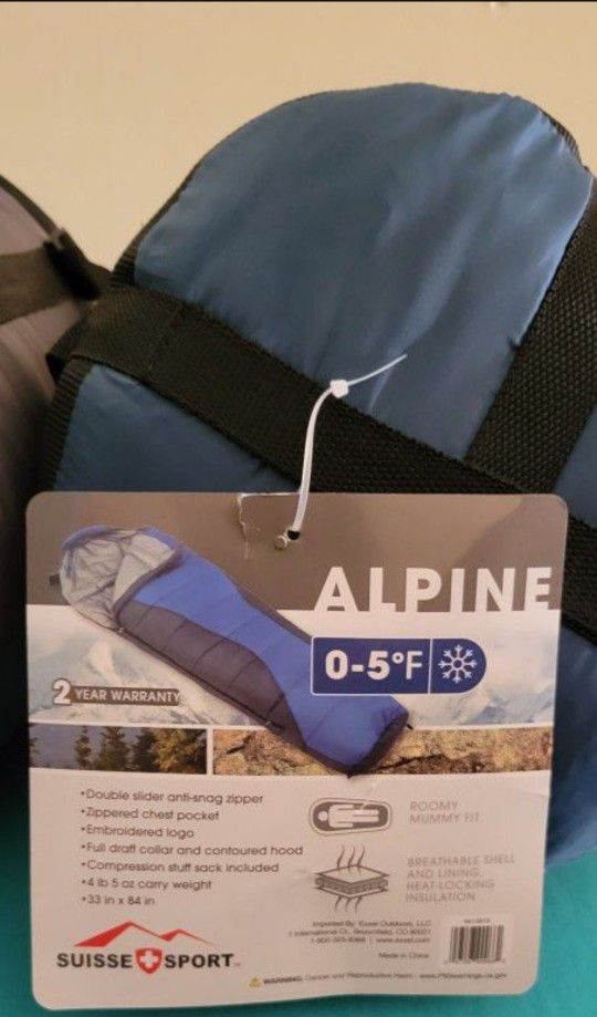 New Suisse Alpine Sport 0-5F Sleeping Mummy Bag