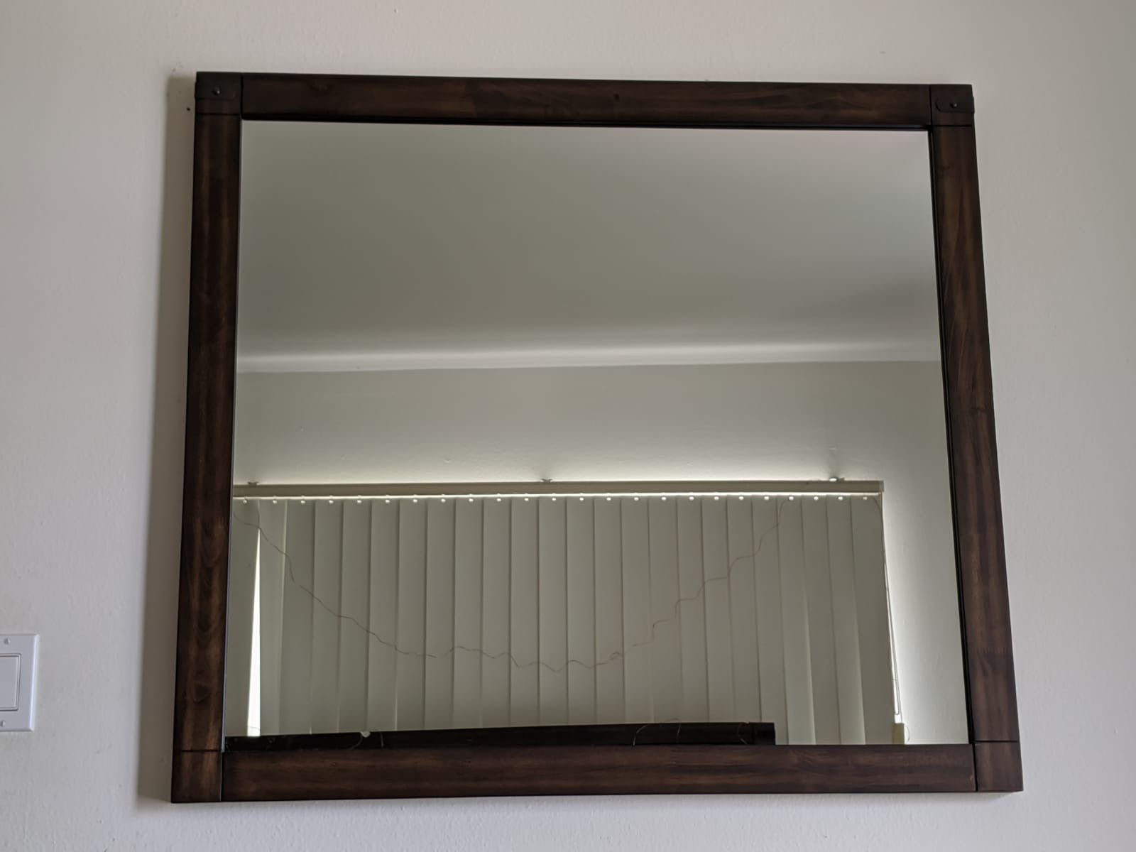 Like New - Crown Mark Wood Framed Mirror 36x36"