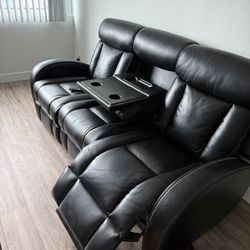 Leather Recliners Black 