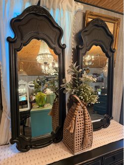 Beautiful Tall Vintage Black Mirrors- Priced Each