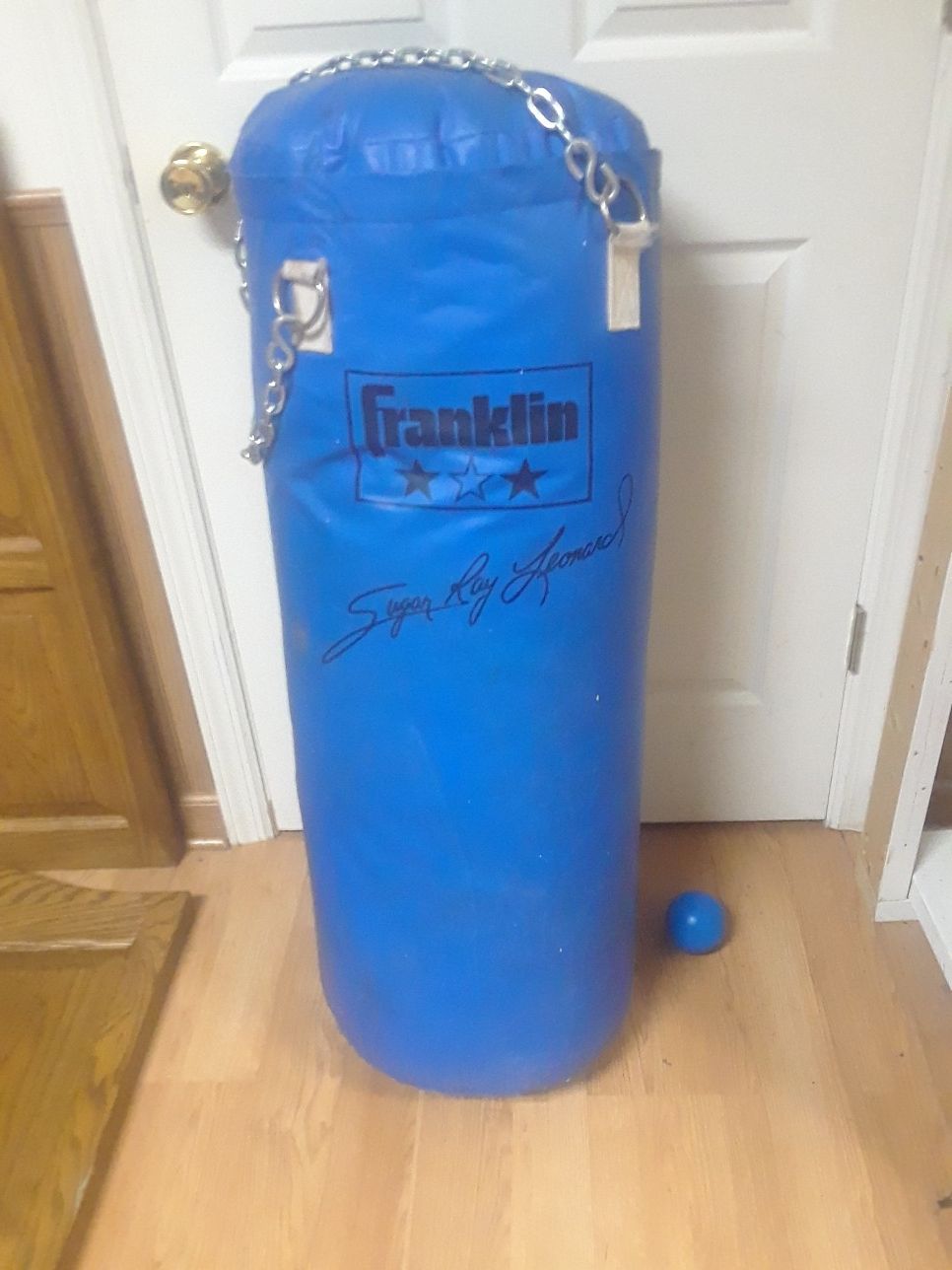 Franklin Sugar Ray Leonard punching bag