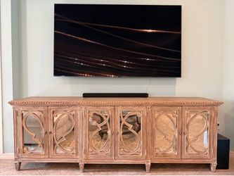 Hooker Furniture Solana Six Door 105 Inch Console in Light Wood.
