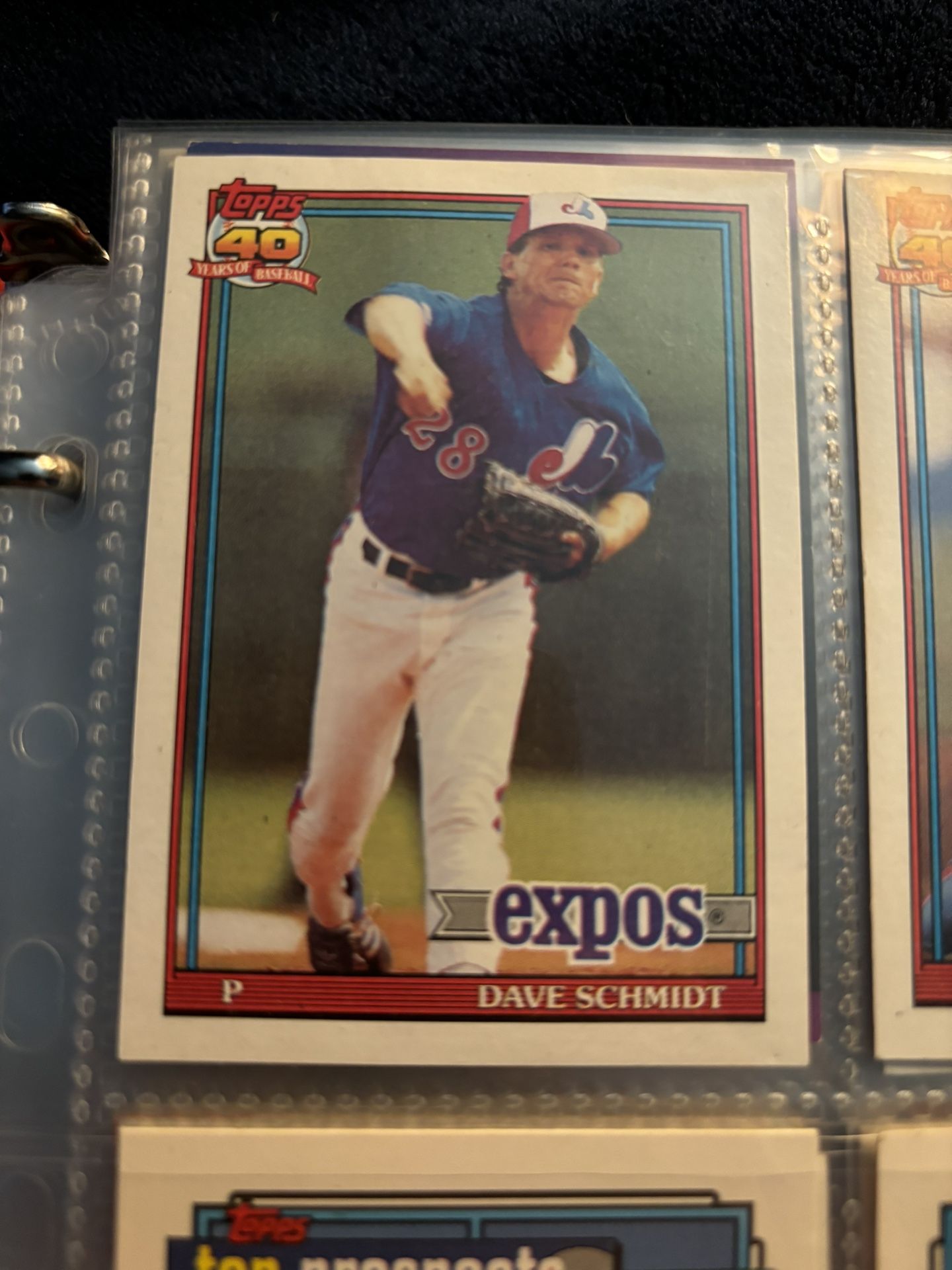 Topps #136 Dave Schmidt Baseball Card Expos 
