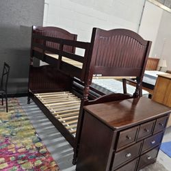 Twin Bunk Bed - Solid Wood 