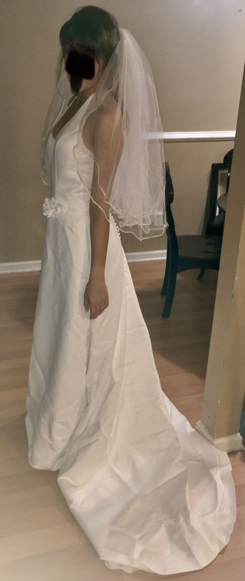David’s Bridal Wedding Dress and Veil