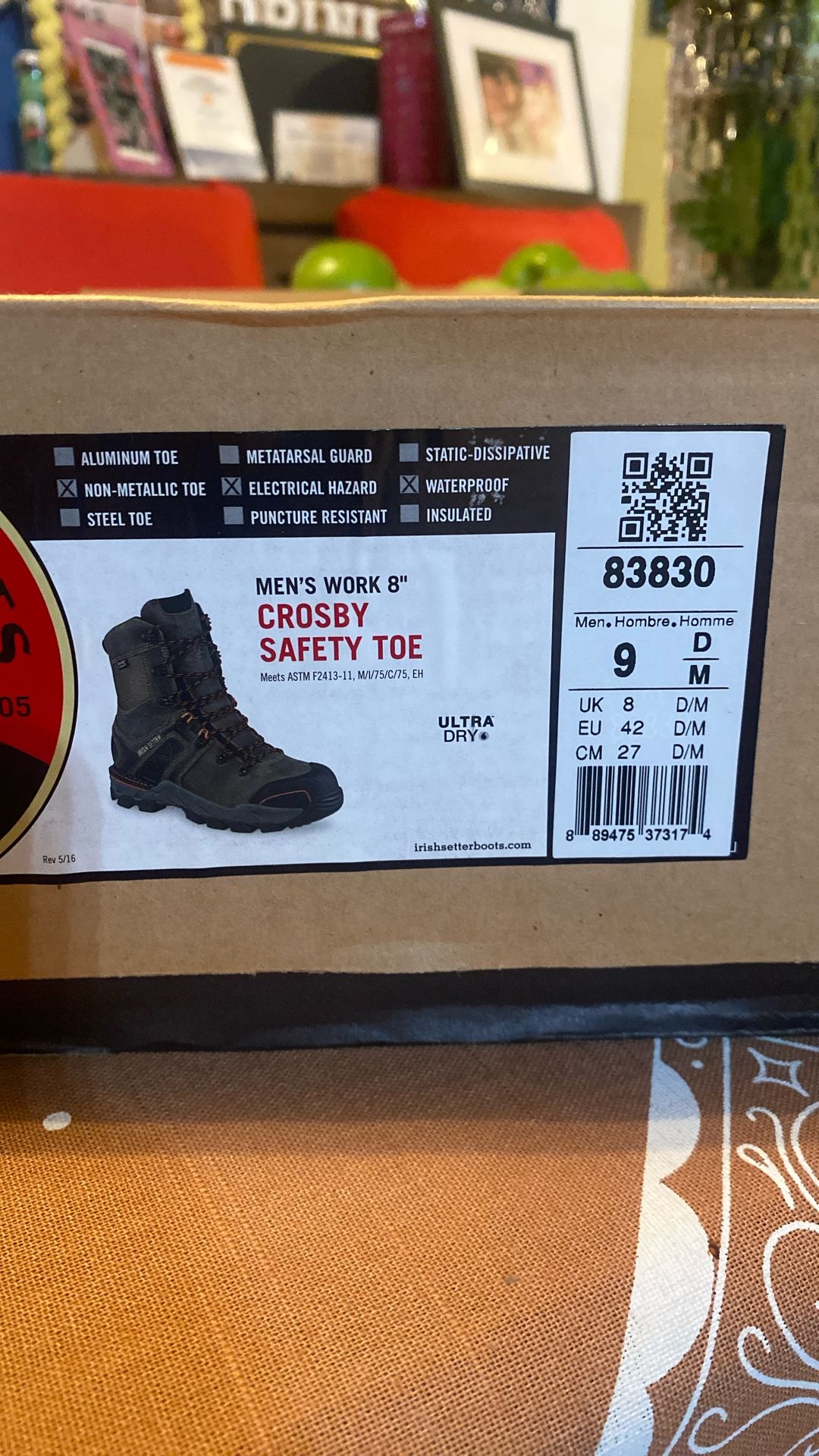 Men’s 8inch Redwing Irish Setter Crosby Safety Toe