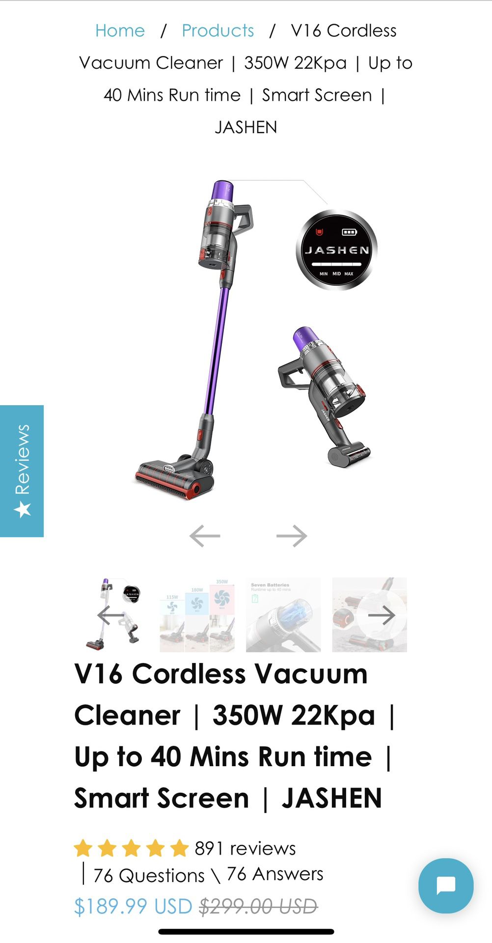New Cordless Vacuum - Jashen V16