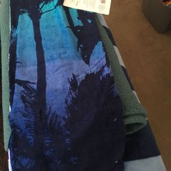 Beautiful blue beach towel