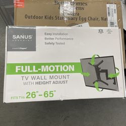 Sanus VuePoint Full-Motion TV Wall Mount for TVs 26"-65" up to 55 lbs – Height Adjust with Swivels, Tilts, and Extends up to 19" From the Wall