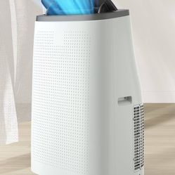DEXSO Portable Air Conditioner 14,000BTUs, A/C for Rooms up to 750 Sq. Ft, Built-in Dehumidifier, Fan, and Sleep Mode, Includes Remote Control, Reusab