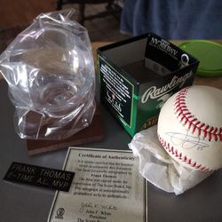 Frank Thomas Autographed Baseball With COA 