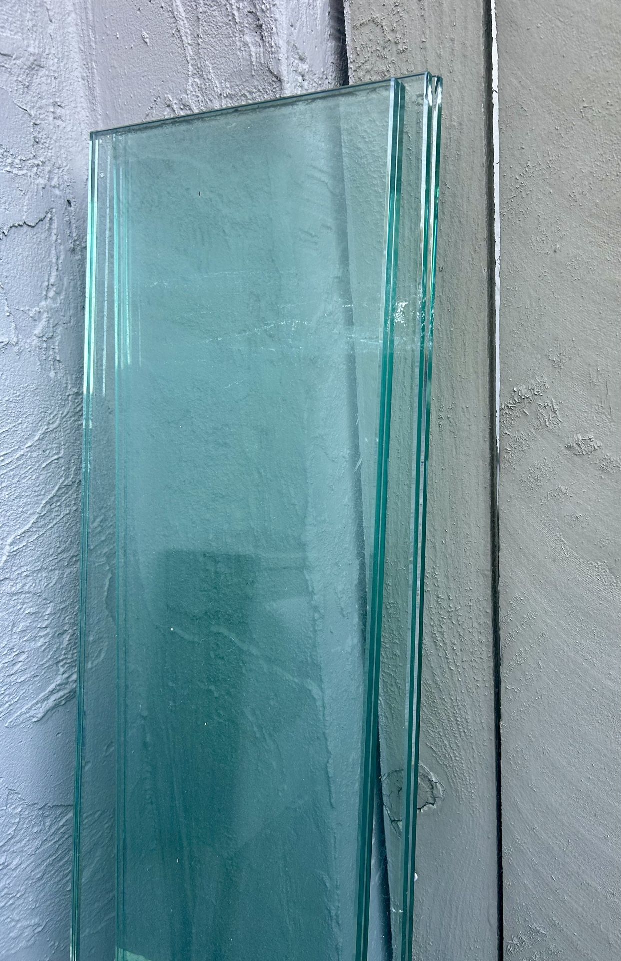 4 ).   7.75” X 58.5”  Beveled Glass Shelves Take All  OBO 