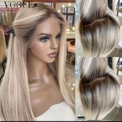 Real human Hair Wig. Ash Blonde. Lace Front