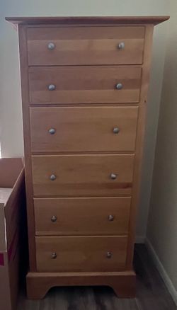 Tall Wood 6-Drawer Dresser