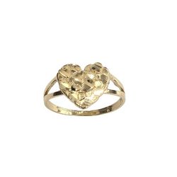 14kt Real Heart Nugget Ring For Women