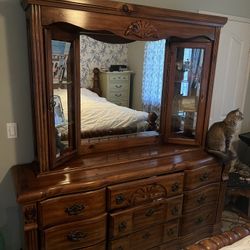 Large Wood Vanity Bedroom Set
