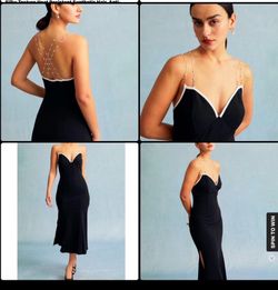 V Neck Beaded Strap Midi Dress