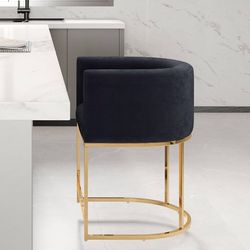 Black Velvet Vanity / Bar Chair - ( Brand new) Lowering Price To $65 