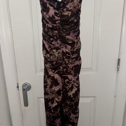 Brown And Pink Mid Dress 