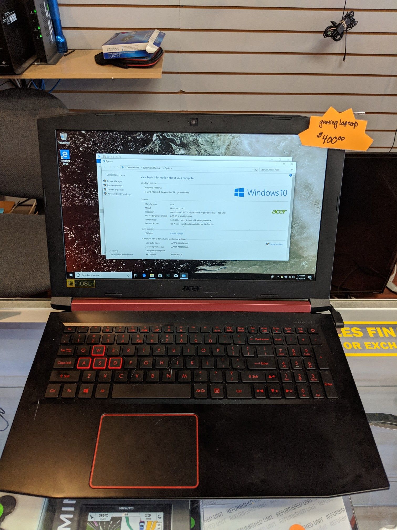 Acer Nitro 5 AMD Ryzen 5 - 8gb Ram - Radeon RX 560 X - 1 tb hdd