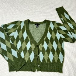 Green Cropped Sweater 