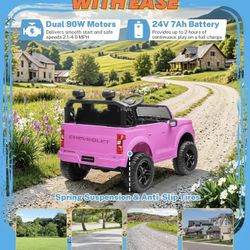 Kids Electric Ride On Truck 24V Pink Chevrolet