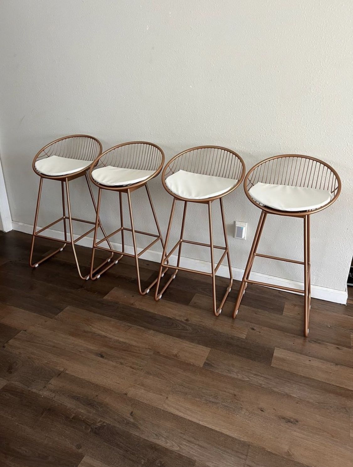 Bar Stools Set of 4, Counter Height Bar Chairs 30" Seat, Metal Kitchen Island Barstools