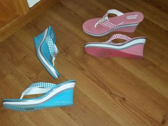 2 pairs of Bebe sport sandles size 10