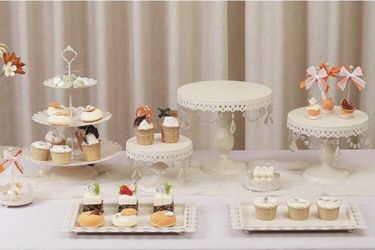 8 pcs Ivory White Dsert Table Display Set