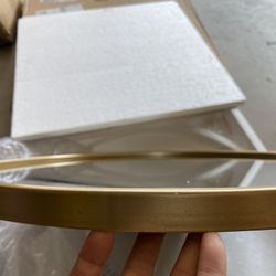 20 in. W x 20 in. H Modern Round Aluminum Framed Wall Bathroom Vanity Mirror in Gold  