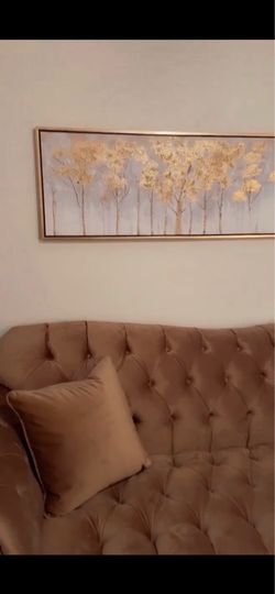 2 beige couches