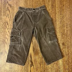 Vintage 90s Lee Authentic Toddler Boys Brown Cargo/Utility Pants size 2T - not sure what the material is. They feel soft like suede/velour but do not 