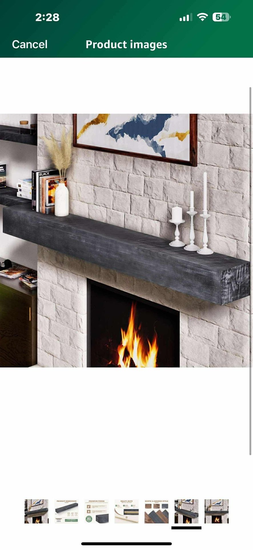 New in box Fireplace Mantel - 72 Inch Handcrafted Fireplace Mantel Shelf - Farmhouse Fireplace Mantle Shelves - Wall-Mounted Mantles for Over Fireplac