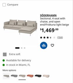 MOVING SALE!! IKEA SÖDERHAMN Sectional Couch Sofa with Chaise – Off White/Beige – Excellent Condition