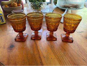 Vintage orange glass cups