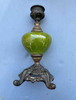 Antique Jade Candleholder