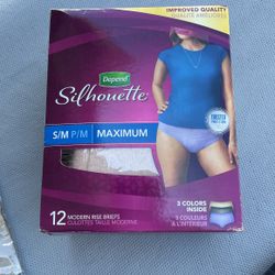 Depend Silhouette S/M Maximum 12 Briefs